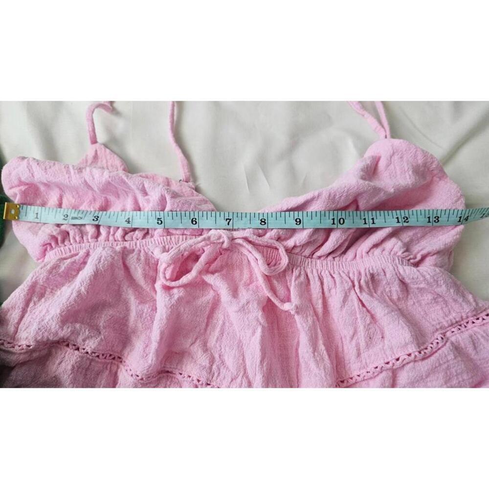 Wild Fable Two-Piece Summer Baby Doll Crop Top Set - Green & Pink Size S/M - Picture 4 of 10